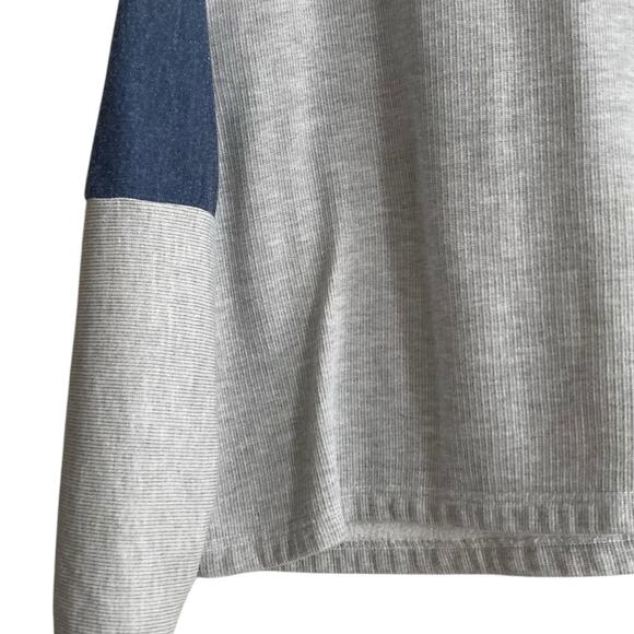 Retro Gray Blue Lake Tahoe California Sporty Preppy Quarter Zip Jacket Sz Large - Picture 10 of 16